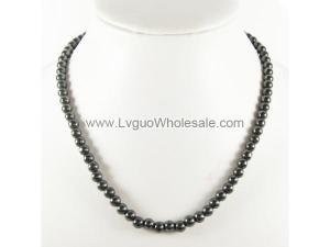 6mm Round Beads Hematite Stone Strands Necklace